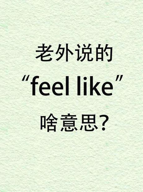 “Feel”的意思和用法