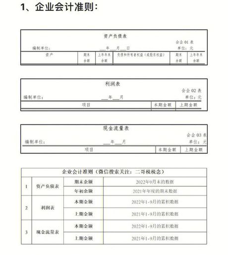 财务报表季度报表填写指南